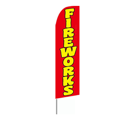 Fireworks (Red) Feather Flag
