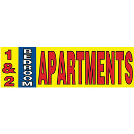 1 & 2 Bedroom Apartments Vinyl Ad Banner 3 x 10 ft