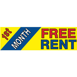 1st Month Free Rent Vinyl Ad Banner 3 x 10 ft