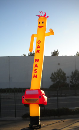Car Wash SkyPuppet - Yellow (Double-Sided) - 20 Ft.