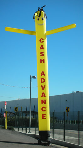 Cash Advance SkyPuppet - Yellow (Single-Sided) - 20 Ft.