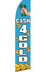 CASH FOR GOLD (Blue) Feather Flag
