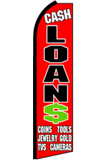 CASH LOANS Feather Flag