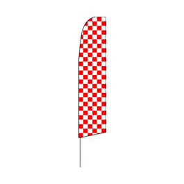 Checkered (Red/White) Feather Flag