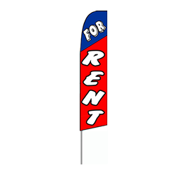 For Rent (Blue/Red) Feather Flag