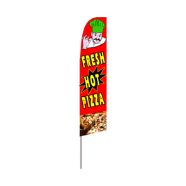 Fresh Hot Pizza Feather Flag