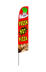 Fresh Hot Pizza Feather Flag