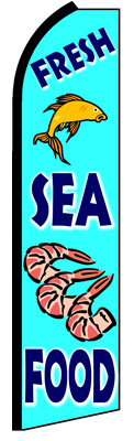 FRESH SEA FOOD Feather Flag