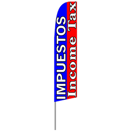 Impuestos Income Tax Feather Flag