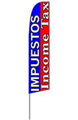 Impuestos Income Tax Feather Flag