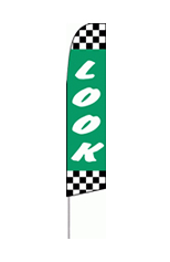 Look (Green and Checkered) Feather Flag