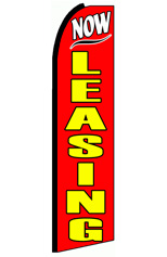 Now Leasing (Red/Yellow) Feather Flag