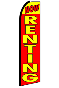 Now Renting (Red/Yellow) Feather Banner Flag