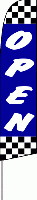 Open (Blue and Checkered) Feather Flag