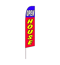 Open House (Blue/Red/Yellow) Feather Flag