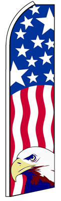 PATRIOTIC WITH EAGLE (Vertical) Feather Flag