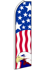 PATRIOTIC WITH EAGLE (Vertical) Feather Flag