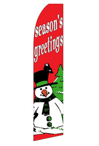 Season's Greetings - Snowman Feather Flag