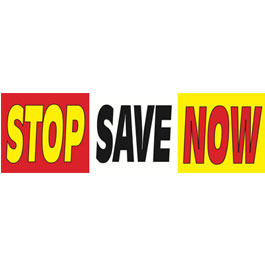Stop Save Now Vinyl Ad Banner 3 x 10 ft