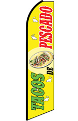 TACOS DE PESCADO Feather Flag