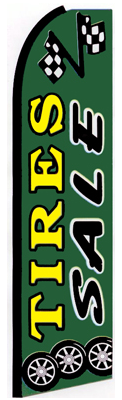 Tires Sale (Green) Feather Flag