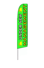 Under New Management (Green) Feather Flag