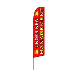 Under New Management (Red) Feather Flag