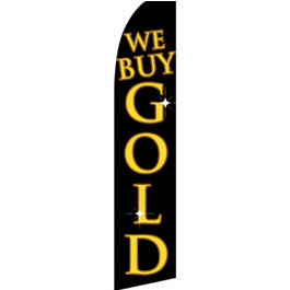 We Buy Gold (Black) Feather Flag