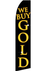 We Buy Gold (Black) Feather Flag