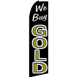 We Buy Gold (Black/White) Feather Flag