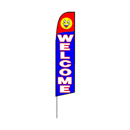 Welcome (Red/Blue) Feather Flag