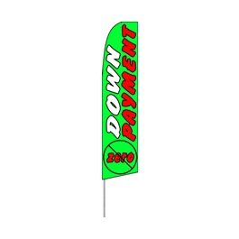 Zero Down Payment (Green) Feather Flag